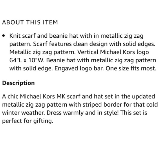 NWT Michael Kors Metallic Black Scarf & Hat Set - Picture 4 of 10
